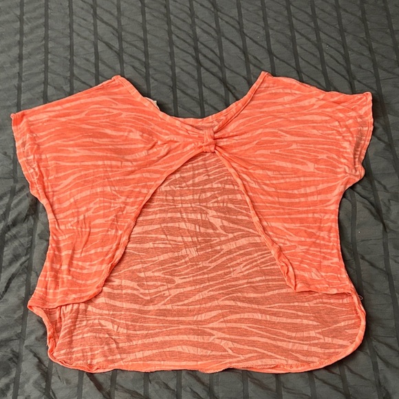 Vibrant Coral Zebra Print Blouse - Picture 2 of 2